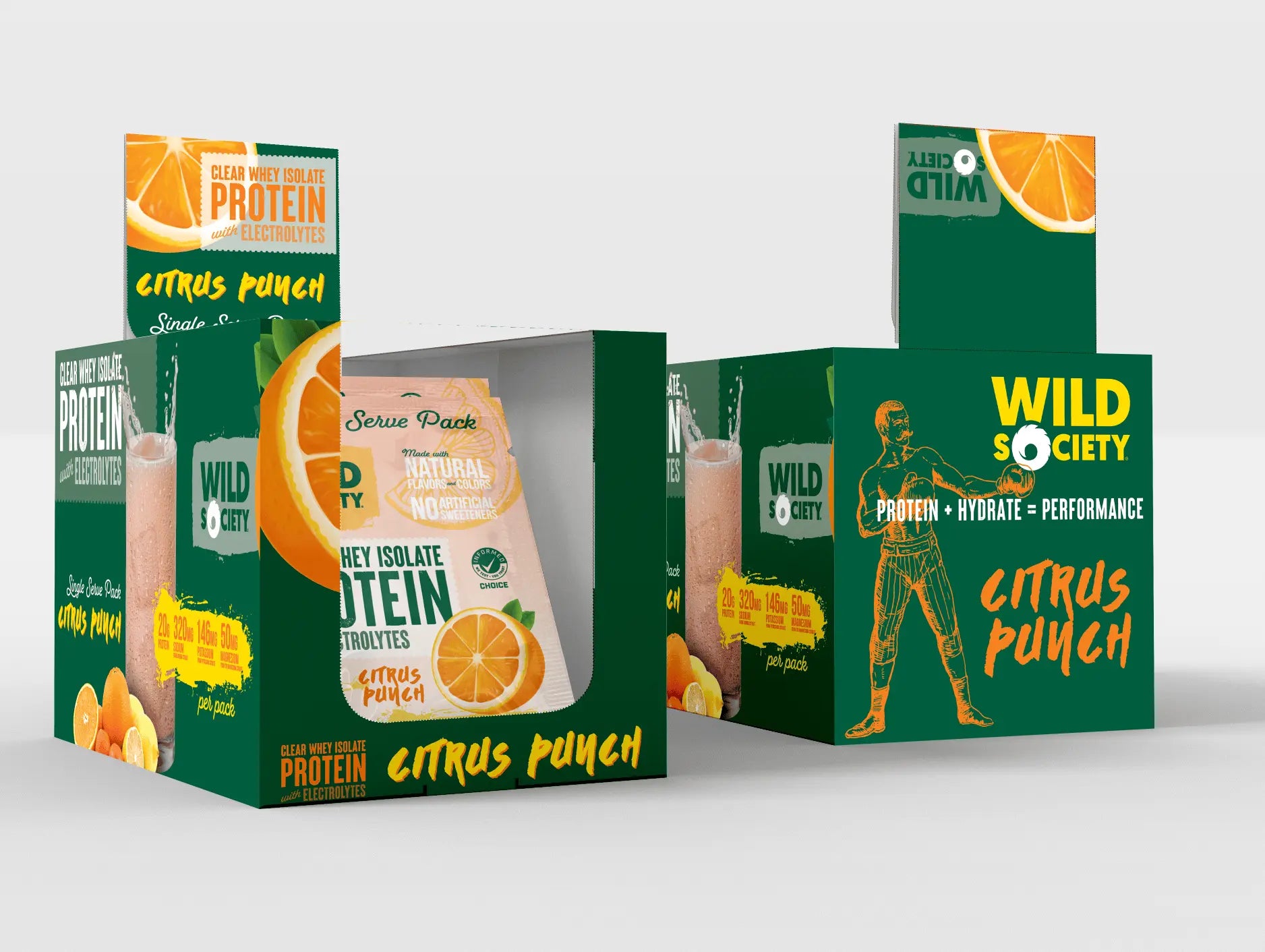 Wild Society Citrus Punch protein packaging on a white background